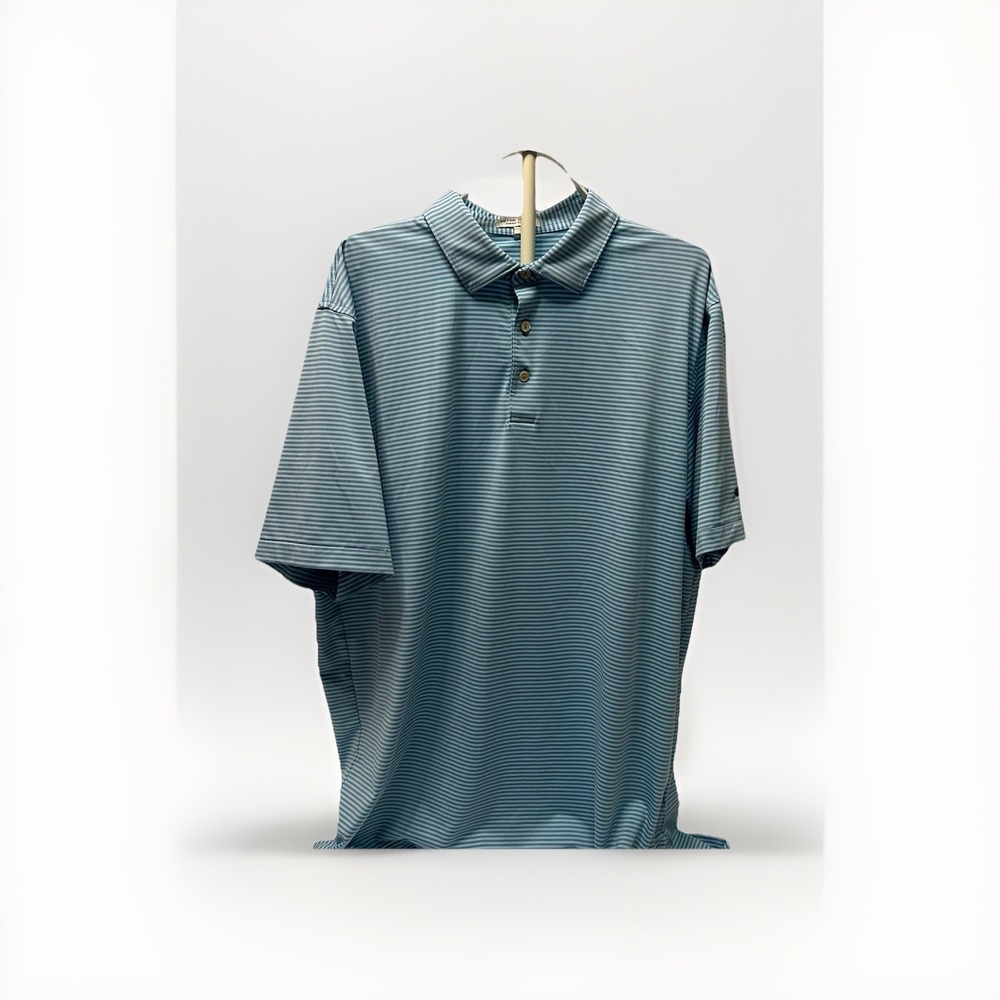 Peter Millar Summer Comfort Polo Shirt Men's XL Blue Striped Golf Performance